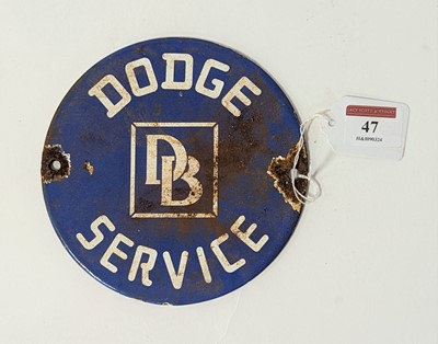 Lot 47 - An enamel on metal Dodge Service advertising...