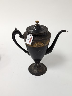 Lot 72 - A 19th century toleware coffee pot, possibly...