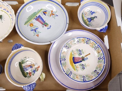 Lot 75 - A collection of Quimper faience pottery, to...