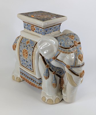Lot 94 - A glazed pottery model of an elephant, h.42cm
