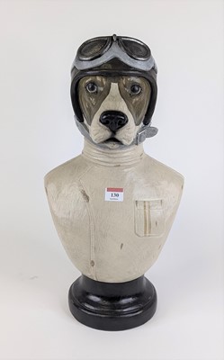 Lot 130 - A novelty painted composite bust of a dog...