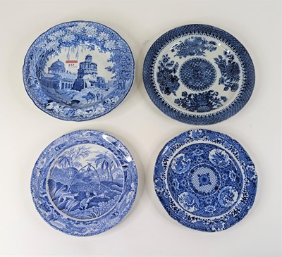 Lot 152 - A Spode Indian Sporting series blue and white...