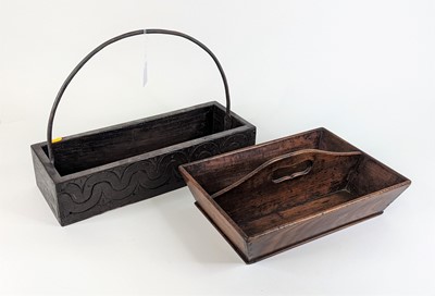 Lot 131 - An 18th century elm twin division cutlery tray,...