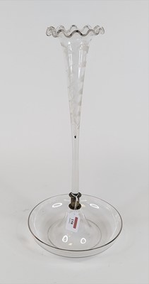 Lot 158 - A 19th century glass epergne, having etched...