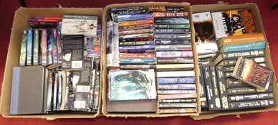 Lot 188 - Three boxes of mainly sci-fi related novels,...