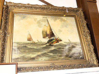 Lot 1014 - A circa 1900 continental school - sailing...