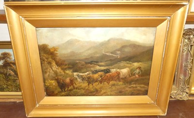 Lot 1025 - After Robert Watson - cattle in a highland...