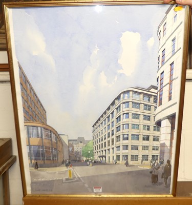 Lot 1028 - Richard Carman - City Streetscape, watercolour,...