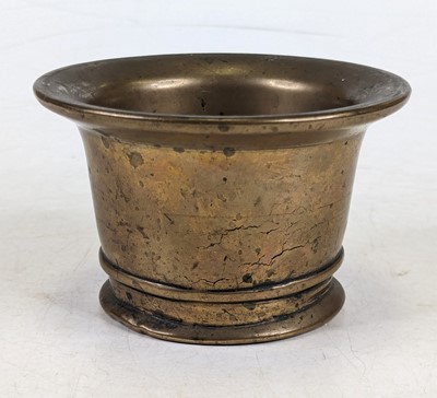 Lot 206 - An antique bronze mortar, h.7.5cm