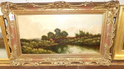 Lot 1042 - Edwin H Boddington - River landscape, oil on...