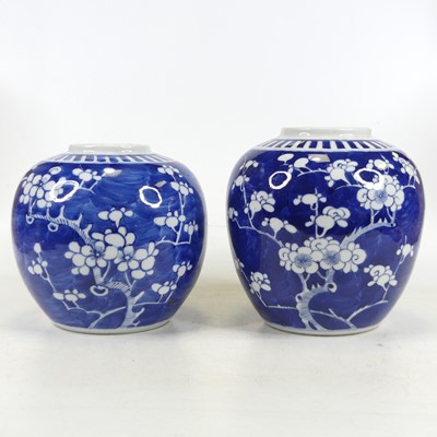 Lot 251 - Two Chinese blue and white porcelain ginger...