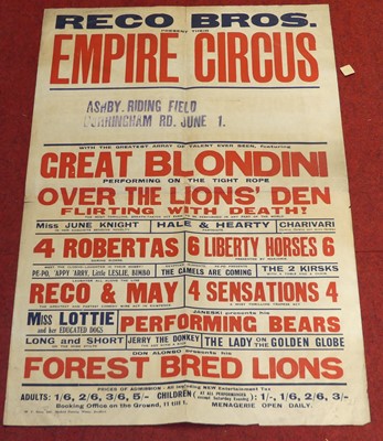 Lot 1089 - A selection of English and continental circus...