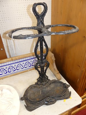 Lot 1157 - A black painted wrought iron twin division...