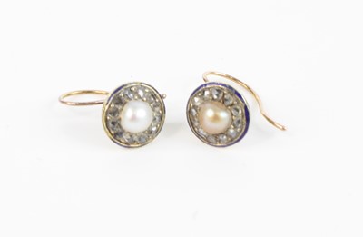 Lot 349 - A pair of Victorian yellow metal, pearl and...