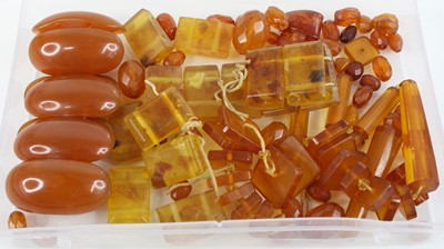 Lot 358 - Assorted faux amber beads, to include two...