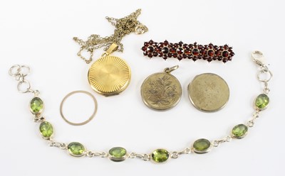 Lot 367 - A silver gilt picture locket, gilt metal paste...