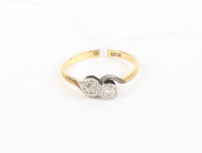 Lot 381 - An 18ct gold and platinum diamond set...