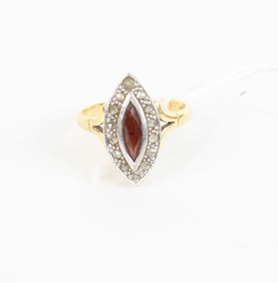 Lot 383 - An 18ct gold, garnet and rose cut diamond set...