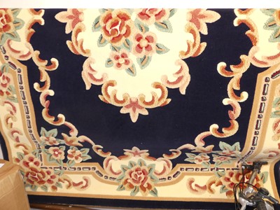 Lot 1207 - A Chinese superwash machine woven deep blue...