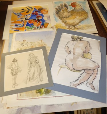 Lot 1122 - Ron Brooker - a folio of various watercolours;...