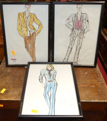 Lot 1138 - Assorted fashion and theatrical sketches,...