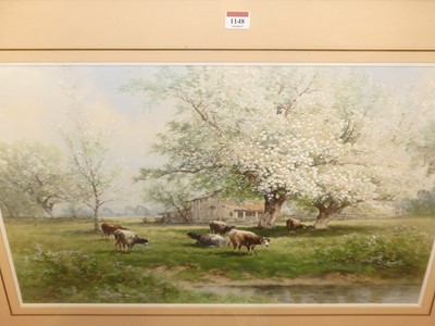 Lot 1148 - Carl Weber (1850-1921) - Pastoral scene with...