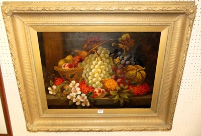 Lot 1149 - W Vincent - Still life with fruit on a stone...