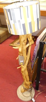 Lot 1229 - A root wood standard lamp, height 110cm