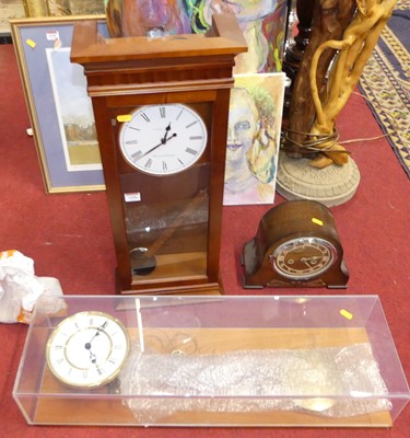 Lot 1268 - A perspex cased droptrunk wall clock, having...