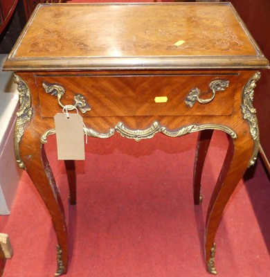 Lot 1275 - A French Louis XV style walnut floral inlaid...