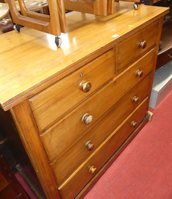 Lot 1278 - A late Victorian ash square front chest of two...