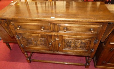 Lot 1294 - A contemporary joined oak sideboard, having...