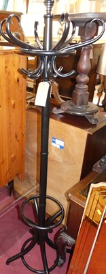 Lot 1305 - A contemporary ebonised hat stand, height 186cm