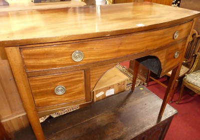 Lot 1311 - A circa 1900 mahogany bowfront side table,...