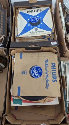 Lot 649 - Two boxes of vintage records, to include Joe...