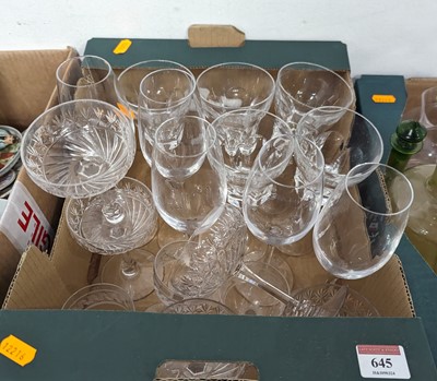 Lot 645 - A collection of drinking glasses, to include...