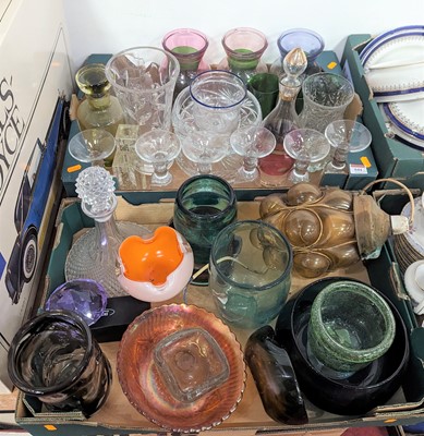 Lot 644 - Two boxes of mixed glassware, to include...