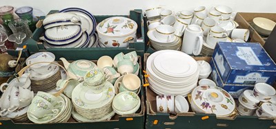 Lot 643 - Seven boxes of mixed ceramics, to include...