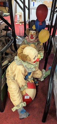 Lot 612 - Two JUN ALISO resin models of clowns, the...