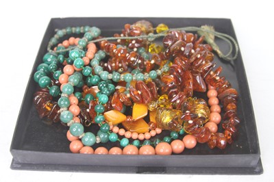 Lot 443 - A collection of bead necklaces, to include...