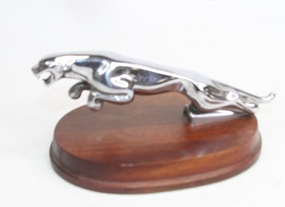 Lot 465 - A chromed Jaguar car mascot, mounted to a...