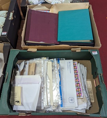 Lot 584 - Two boxes of stamp albums and contents