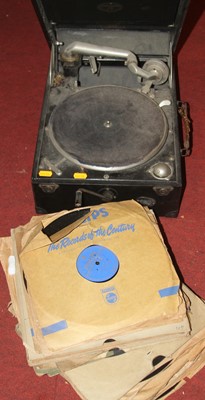 Lot 551 - A vintage Columbia portable gramophone;...