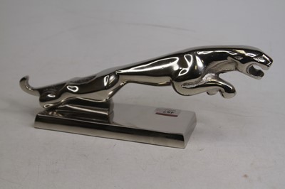 Lot 487 - A reproduction chromed metal Jaguar desk...