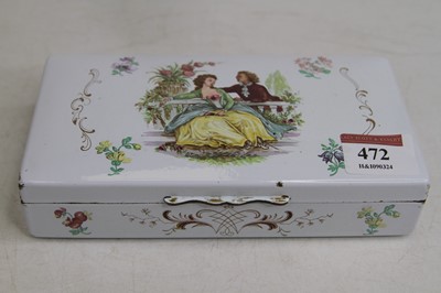 Lot 472 - A Bilston enamel table cigarette box, the...