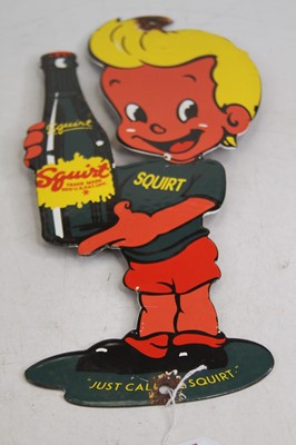 Lot 512 - An enamel on metal advertising sign for Squirt...