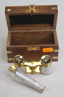 Lot 514 - A pair of reproduction brass opera glasses,...