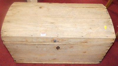 Lot 1323 - A nailed and boarded pine domed hinge topped...