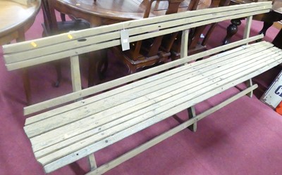 Lot 1356 - An early 20th century painted and slatted wood...