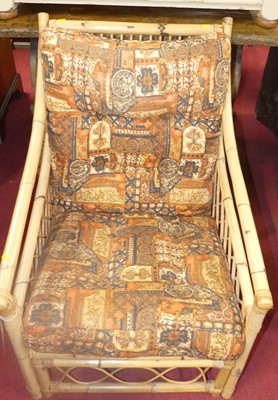 Lot 1364 - A bamboo single conservatory armchair, with...